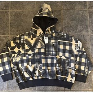 NWT Polo Ralph Lauren Fleece Aztec Patchwork Hoodie $168msrp Women’s Sz XL